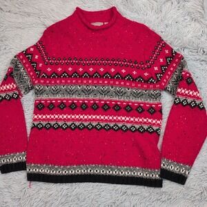 Vintage Croft & Barrow Sweater Womens Red M Wool Blend‎ Cozy Comfort Casual